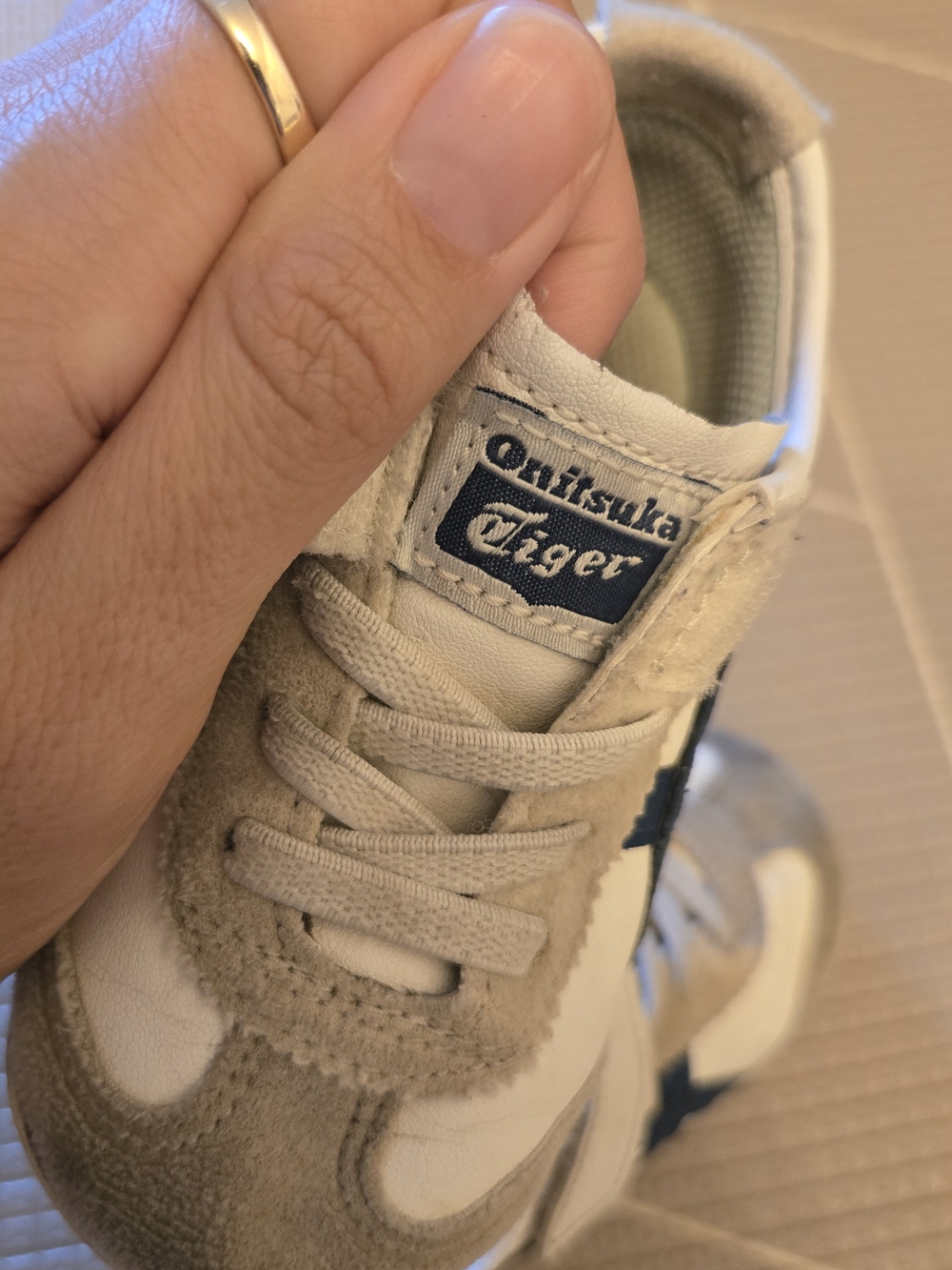 Onitsuka Tiger by Asics Kids White & Navy Sneaker
